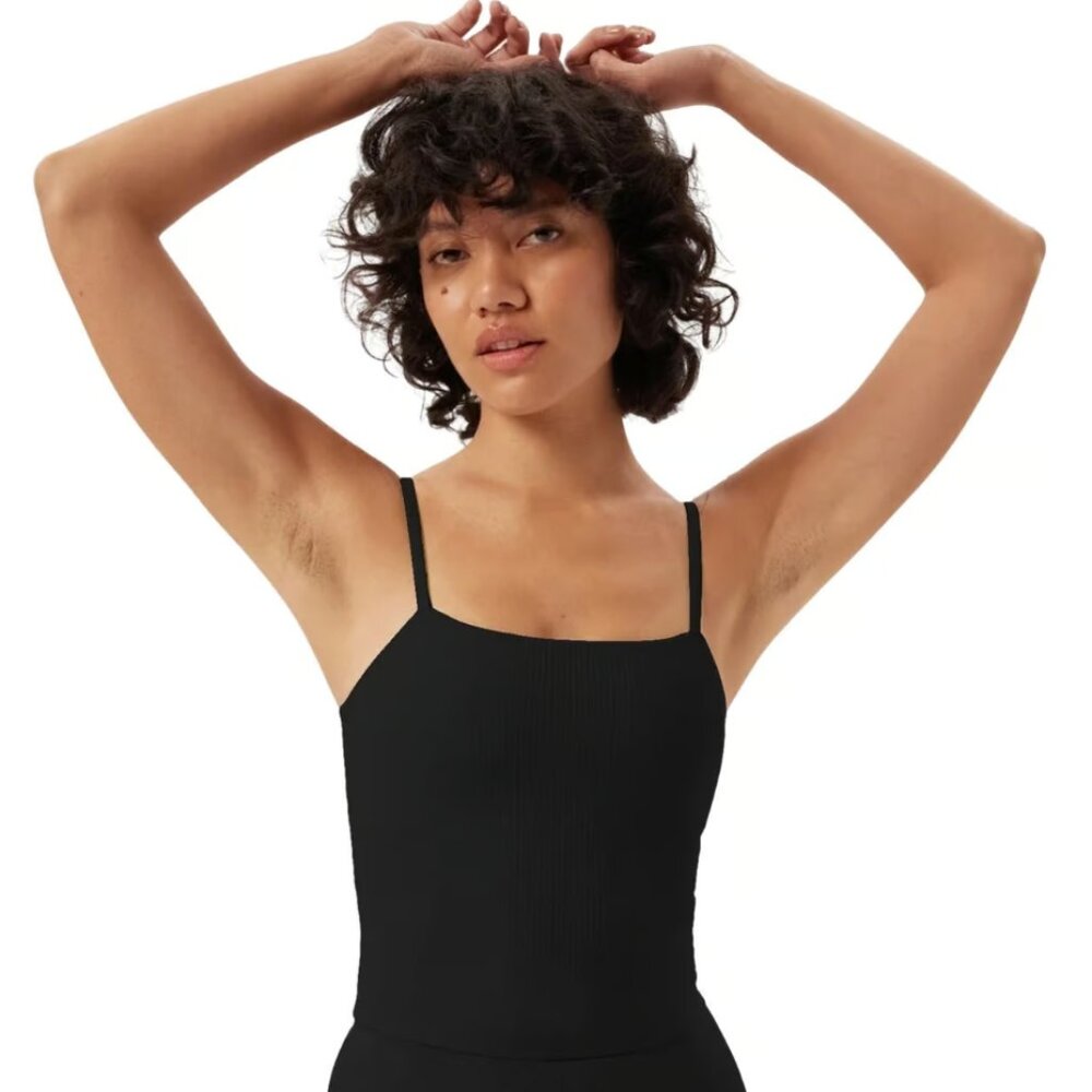 Girlfriend Collective Devon Compressive Cami - Ribbed Black - size M